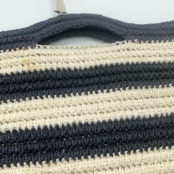 TALBOTS Hand Crocheted Paper Straw Stripes and Pineapple Clutch Handbag-NWT - Picture 6 of 6